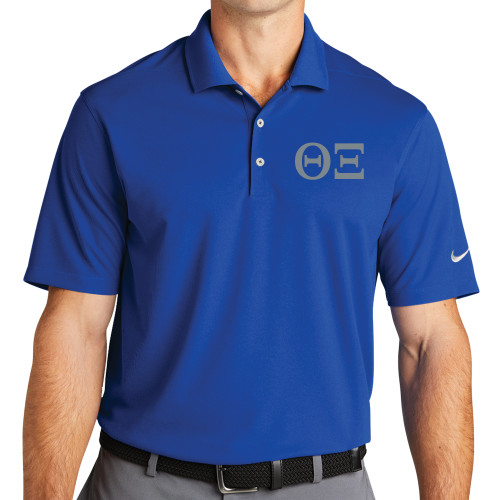 Nike Royal Dri Fit Micro Pique 2.0 Polo-Greek Letters - One Color