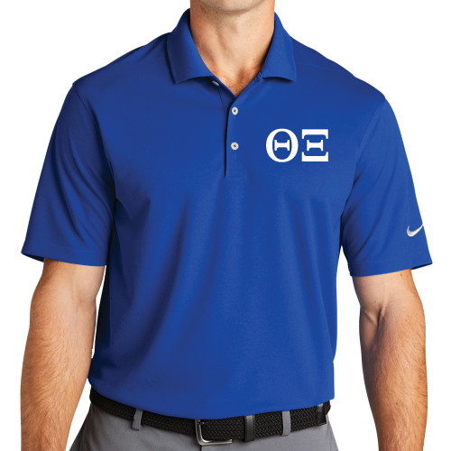 Nike Royal Dri Fit Micro Pique 2.0 Polo-Greek Letters - One Color