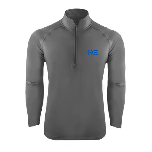 Sport Tek Charcoal Sport Wick Stretch 1/2 Zip Pullover-Greek Letters - One Color
