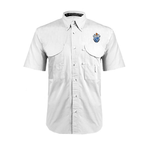 White Fishing Shirt Performance Short Sleeve-Crest