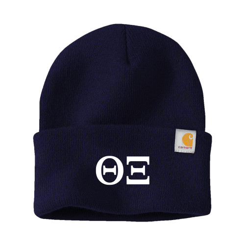 Carhartt Navy Knit Beanie w/Cuff-Greek Letters - One Color