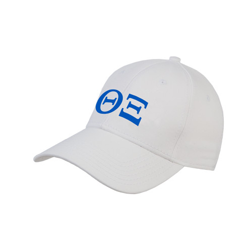 White Structured Adjustable Pro Style Hat-Greek Letters - One Color