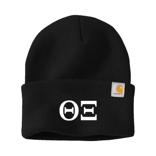 Carhartt Black Knit Beanie w/Cuff-Greek Letters - One Color