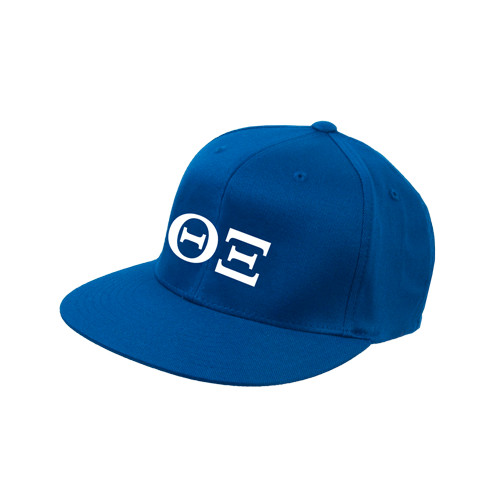 Royal Flat Bill Snapback Hat-Greek Letters - One Color