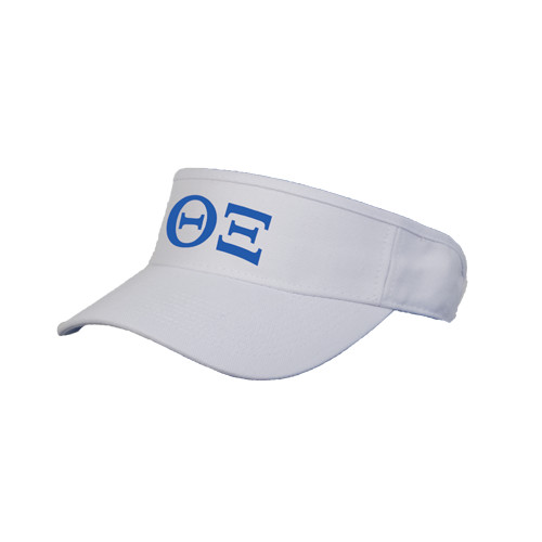 White Brushed Bull Denim Visor-Greek Letters - One Color