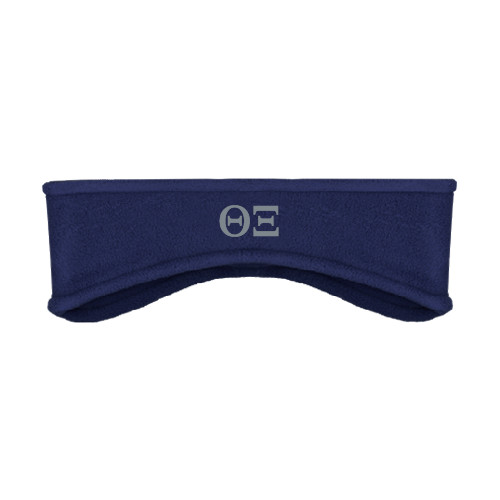 Navy Stretch Fleece Headband-Greek Letters - One Color