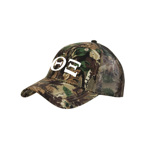 Camo Pro Style Mesh Back Structured Hat-Greek Letters - One Color