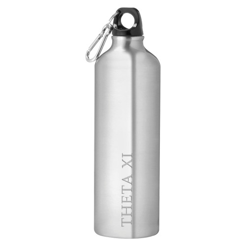 Venture Aluminum Silver Bike Bottle 26oz-Theta Xi Word Mark Engraved