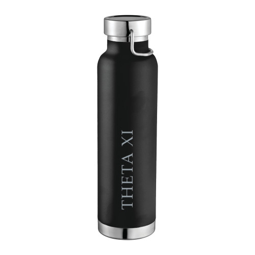 Thor Copper Vacuum Insulated Black Bottle 22oz-Theta Xi Word Mark Engraved