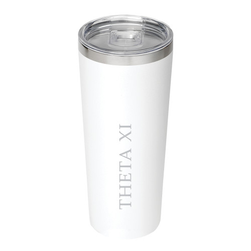 Thor Vacuum Insulated White Tumbler 22oz-Theta Xi Word Mark Engraved