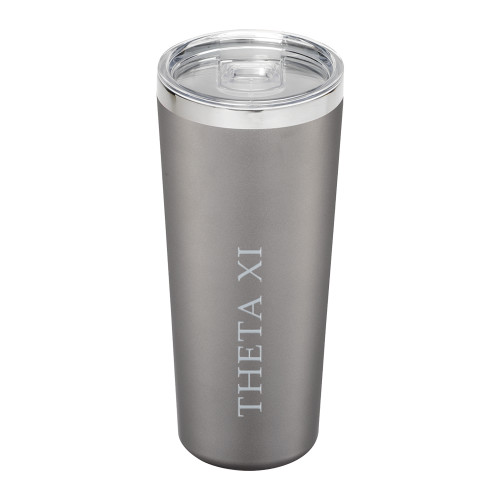 Thor Vacuum Insulated Grey Tumbler 22oz-Theta Xi Word Mark Engraved