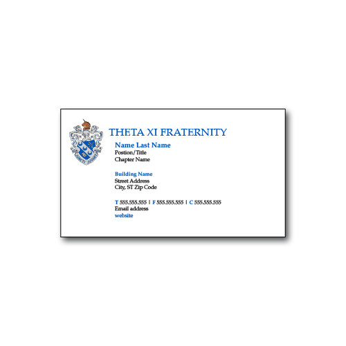 Chapter Business Cards 250/lot-