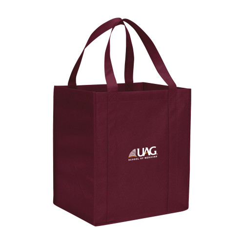  Non Woven Maroon Grocery Tote - UAG School of Medicine Wordmark