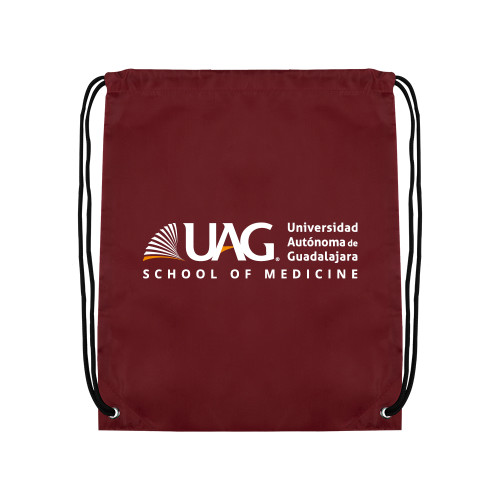  Maroon Drawstring Backpack - UAG School of Medicine Full School Name Wordmark