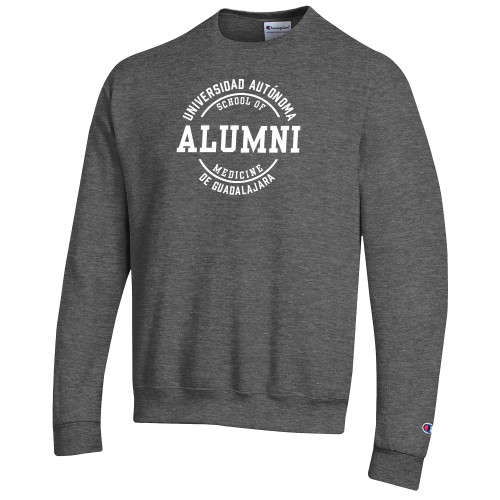  Champion Granite Heather Fleece Crew - UAG School of Medicine Alumni in Circle