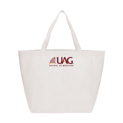  Yaya Non Woven White Shopper Tote - UAG School of Medicine Wordmark