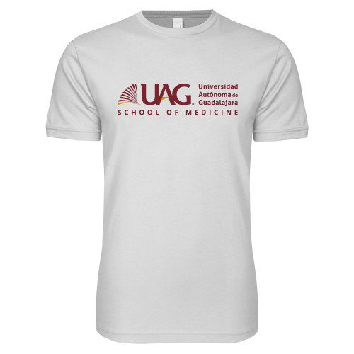  Next Level White SoftStyle T Shirt - UAG School of Medicine Full School Name Wordmark