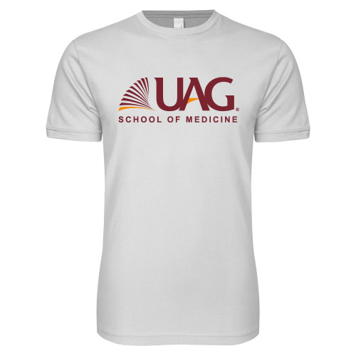  Next Level White SoftStyle T Shirt - UAG School of Medicine Wordmark