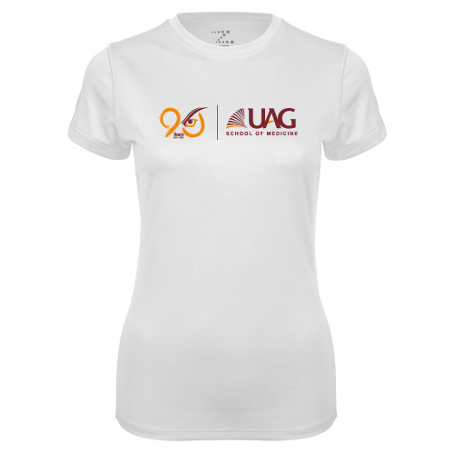  Womens White Performance Tee - UAG 90th Anniversary
