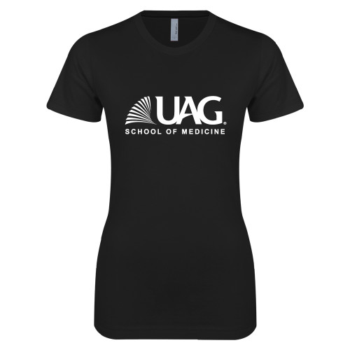  Next Level Womens Black Boyfriend Tee - UAG School of Medicine Wordmark