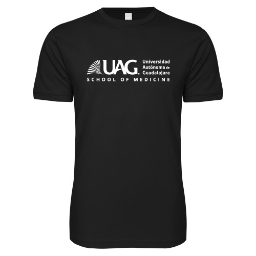  Next Level Black SoftStyle T Shirt - UAG School of Medicine Full School Name Wordmark