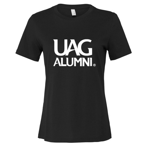  Bella + Canvas Womens Black Relaxed Cotton T Shirt - UAG Alumni Mark
