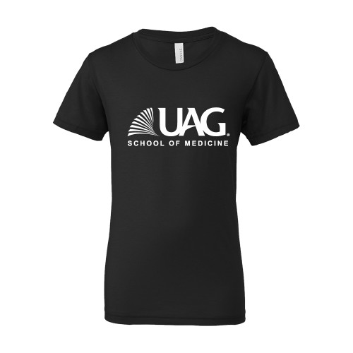  Bella + Canvas Youth Black Jersey T Shirt - UAG School of Medicine Wordmark
