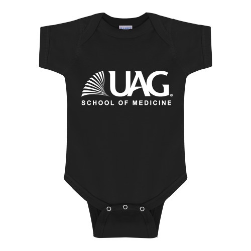  Black Infant Onesie - UAG School of Medicine Wordmark