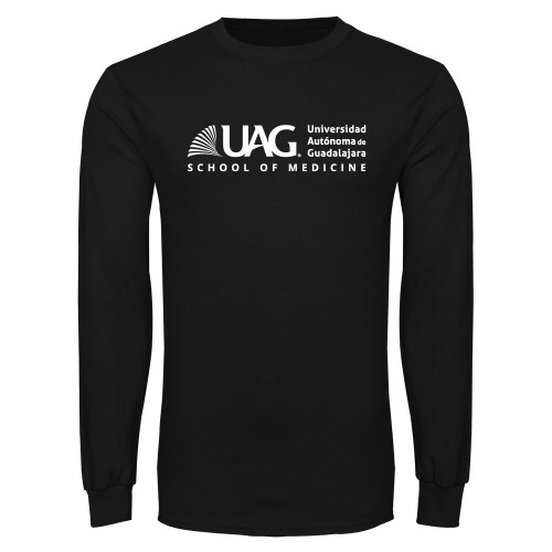 Black Long Sleeve T Shirt - UAG School of Medicine Full School Name Wordmark