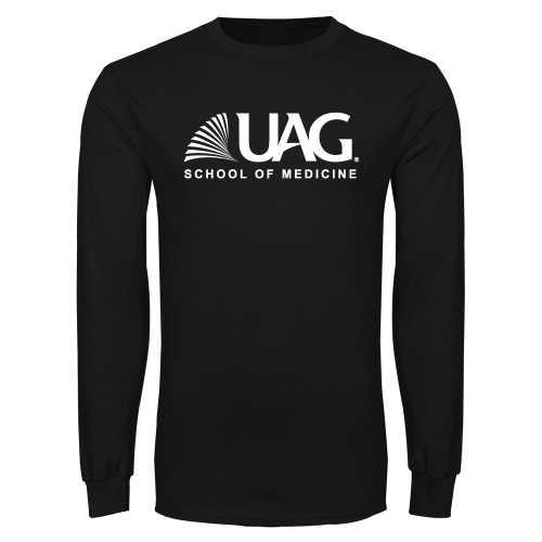  Black Long Sleeve T Shirt - UAG School of Medicine Wordmark