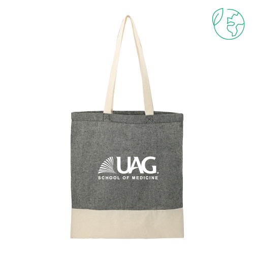 Split Recycled Black Cotton Twill Convention Tote - UAG School of Medicine Wordmark
