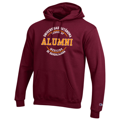  Champion Maroon Fleece Hoodie - UAG School of Medicine Alumni in Circle