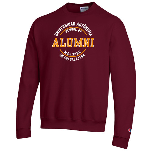  Champion Maroon Fleece Crew - UAG School of Medicine Alumni in Circle
