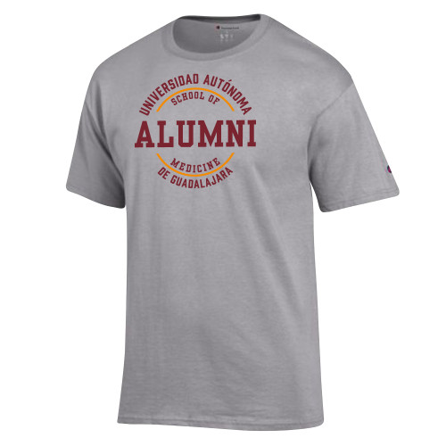  Champion Oxford Grey T Shirt - UAG School of Medicine Alumni in Circle