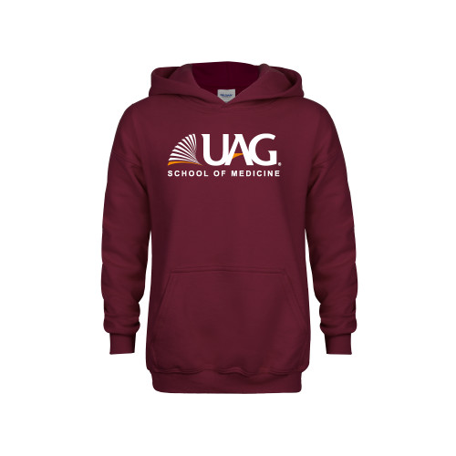  Youth Maroon Fleece Hoodie - UAG School of Medicine Wordmark