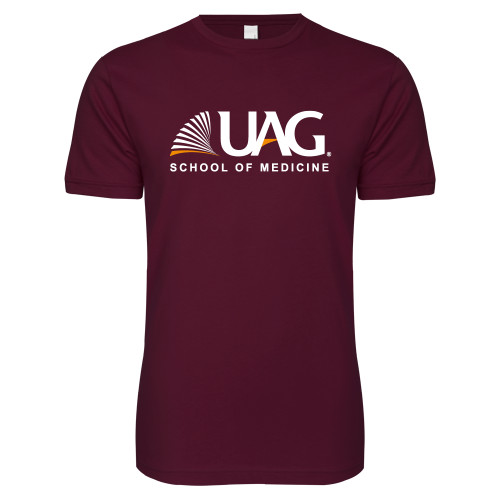  Next Level Maroon SoftStyle T Shirt - UAG School of Medicine Wordmark