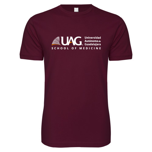  Next Level Maroon SoftStyle T Shirt - UAG School of Medicine Full School Name Wordmark