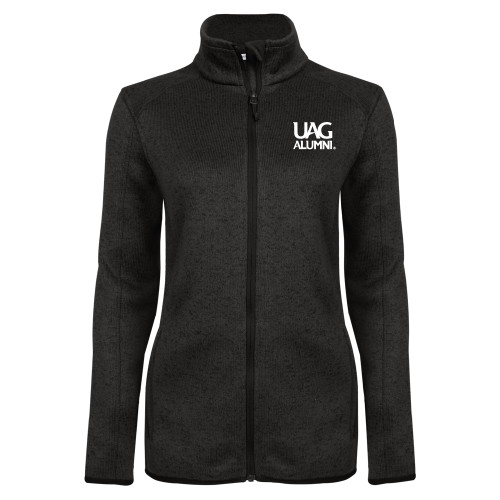  Womens Black Heather Fleece Jacket - UAG Alumni Mark