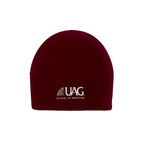  Maroon Knit Beanie - UAG School of Medicine Wordmark