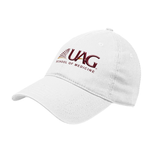 White Unstructured Adjustable Low Profile Hat - UAG School of Medicine Wordmark
