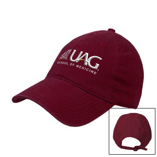  Maroon Unstructured Adjustable Low Profile Hat - UAG School of Medicine Wordmark