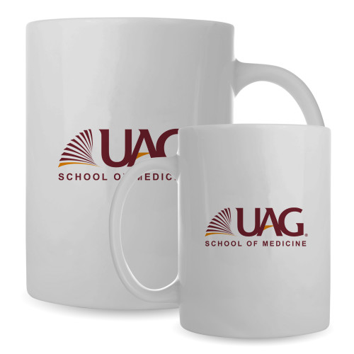  Full Color White Mug 15oz - UAG School of Medicine Wordmark