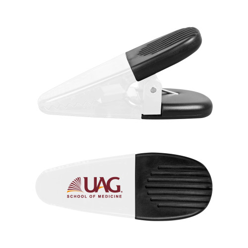  White Crocodile Clip/Magnet - UAG School of Medicine Wordmark