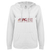 Thumbnail image for  ENZA Womens White V Notch Raw Edge Fleece Hoodie