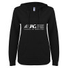 Thumbnail image for  ENZA Womens Black V Notch Raw Edge Fleece Hoodie