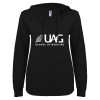 Thumbnail image for  ENZA Womens Black V Notch Raw Edge Fleece Hoodie