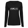 Thumbnail image for  Womens Black Long Sleeve V Neck Tee 