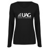 Thumbnail image for  Womens Black Long Sleeve V Neck Tee 