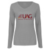 Thumbnail image for  Womens Grey Long Sleeve V Neck Tee 