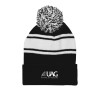 Thumbnail image for  Black/White Two Tone Knit Pom Beanie w/Cuff
